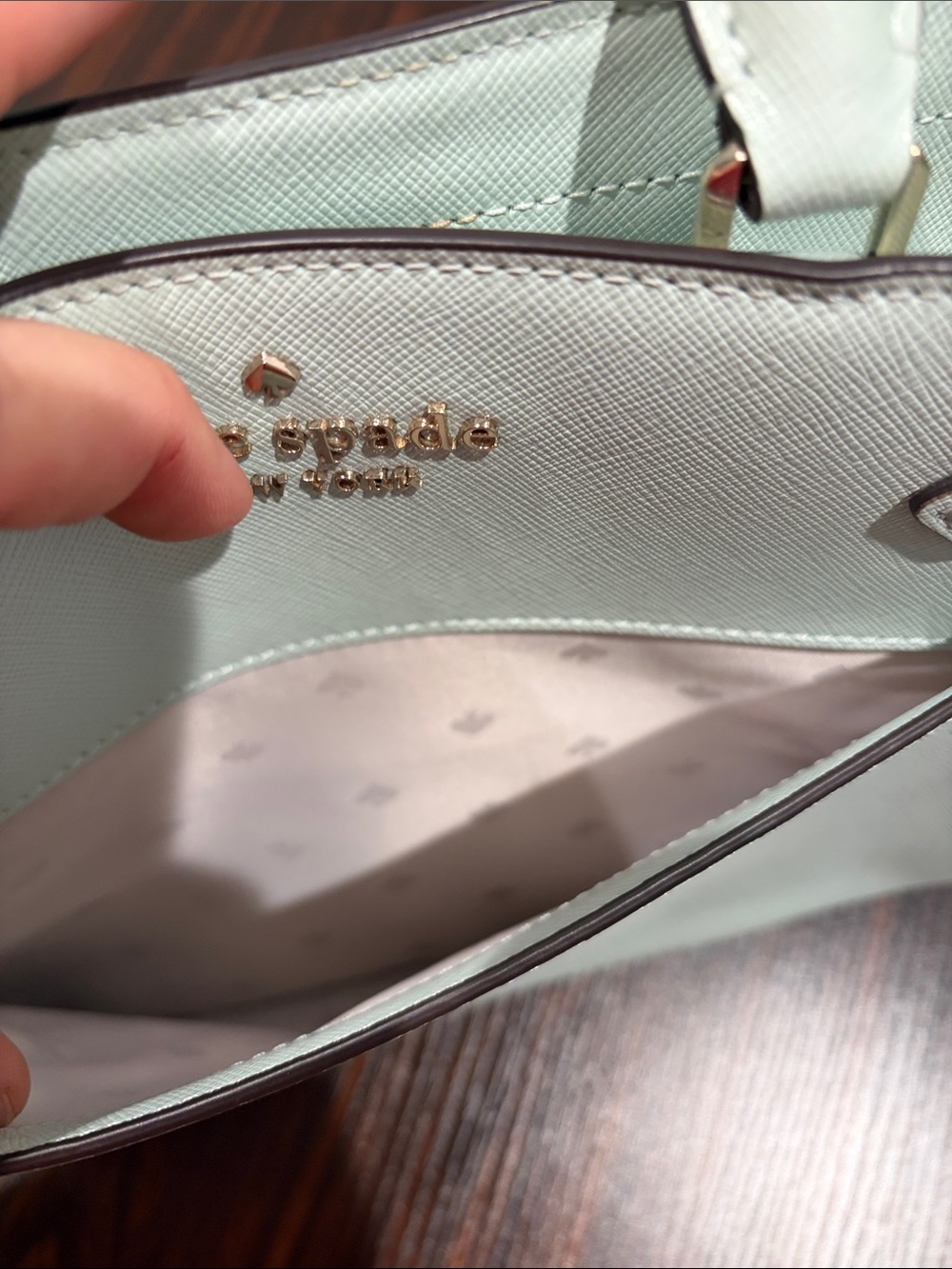 Kate Spade Staci Mint Green Purse with removable strap - Picture 10 of 15